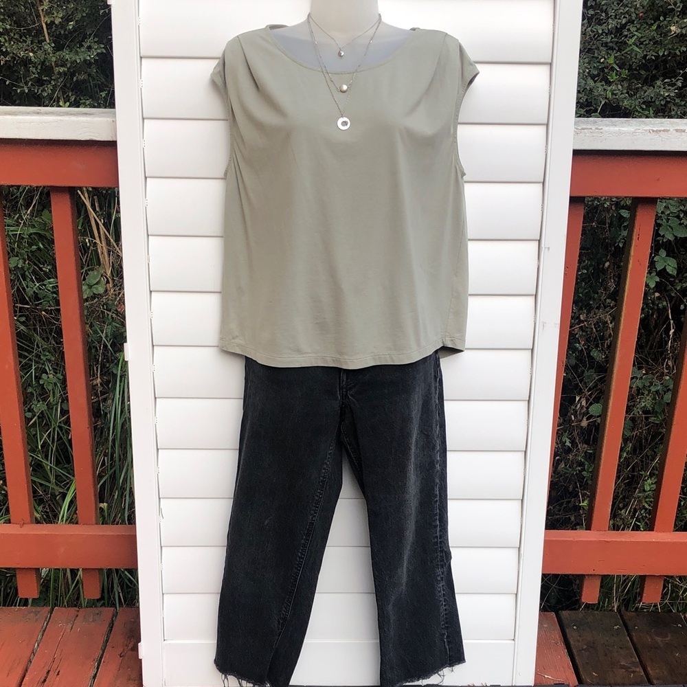 Garnet Hill Sage Green Women's Tank Top - Picture 2 of 9